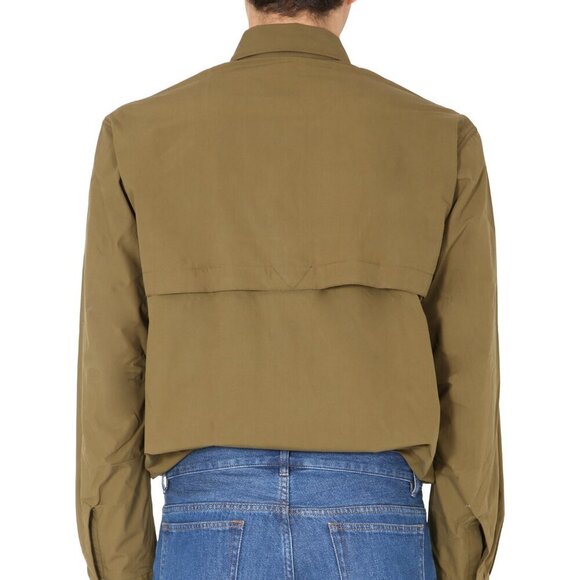 KENZO Button Down Cargo Maxi Pocket Oversized Fit Cotton Green Logo OverShirt  M - Picture 15 of 16